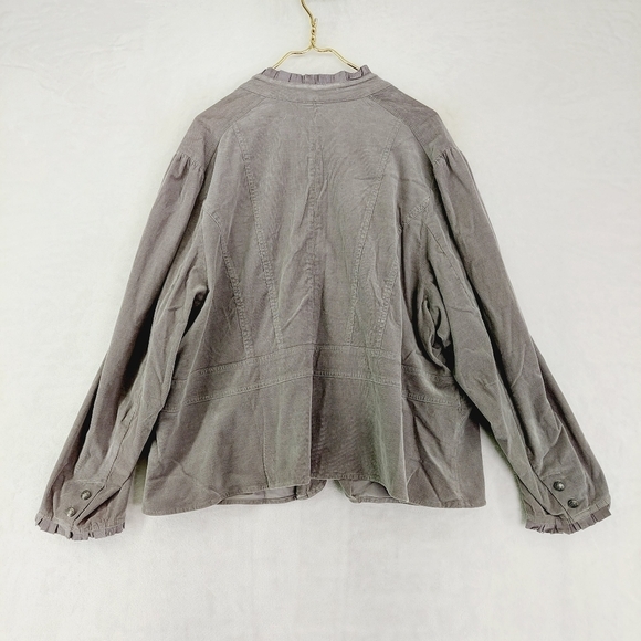 Lane Bryant Women's Gray Buttons Tops Blouse Jackets 6482 - Picture 5 of 8